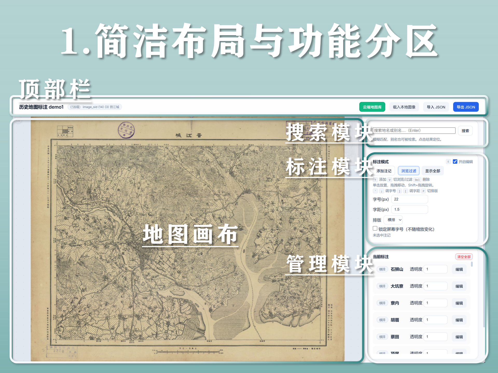 简洁布局与功能分区